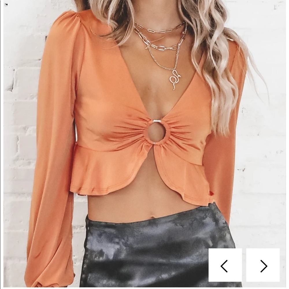 Blue Blush Ginger Crop Top